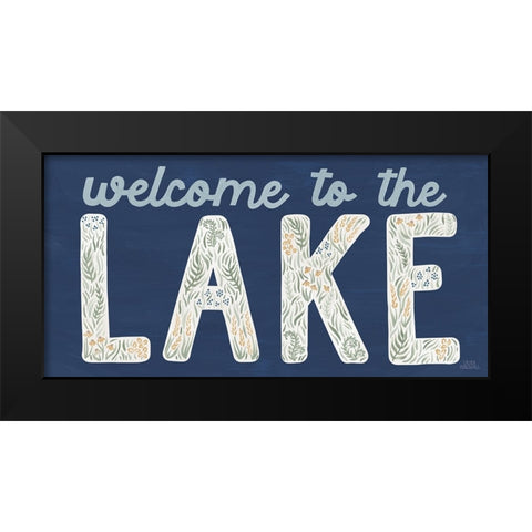 Lakeside Days IX Blue Black Modern Wood Framed Art Print by Marshall, Laura
