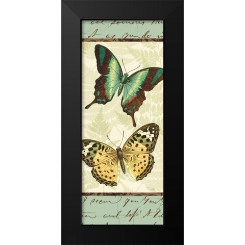 Butterfly Patchwork I Black Modern Wood Framed Art Print by Pela Studio
