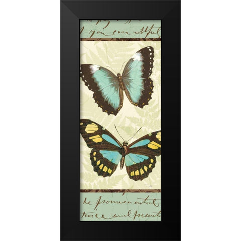 Butterfly Patchwork II Black Modern Wood Framed Art Print by Pela Studio