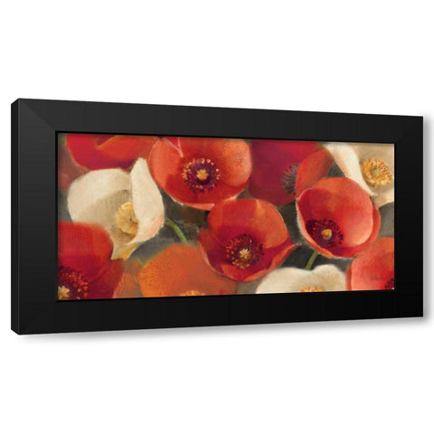 Poppies Bloom I Black Modern Wood Framed Art Print with Double Matting by Hristova, Albena