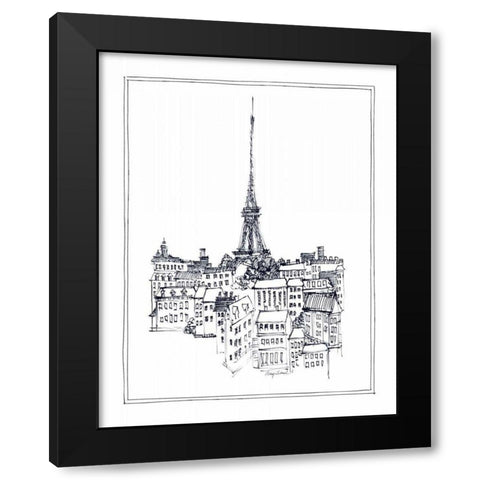 Eiffel Tower Black Modern Wood Framed Art Print by Tillmon, Avery
