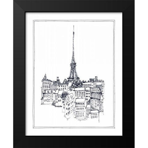Eiffel Tower Black Modern Wood Framed Art Print by Tillmon, Avery