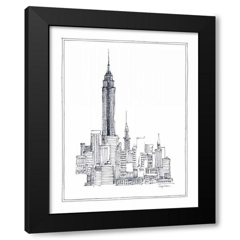 Empire State Black Modern Wood Framed Art Print with Double Matting by Tillmon, Avery