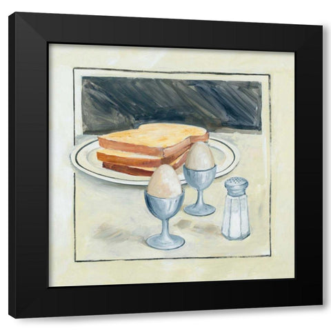 Breakfast for Two Black Modern Wood Framed Art Print with Double Matting by Tillmon, Avery