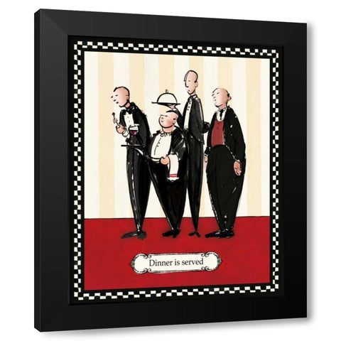 Dinner is Served Black Modern Wood Framed Art Print with Double Matting by Tillmon, Avery