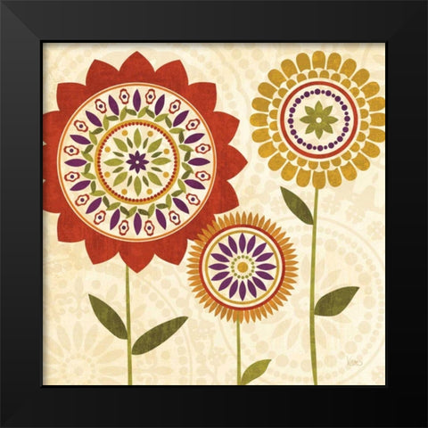 Fall Flowers I Black Modern Wood Framed Art Print by Charron, Veronique