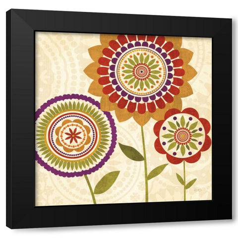 Fall Flowers II Black Modern Wood Framed Art Print by Charron, Veronique