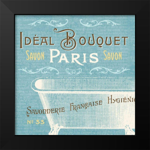 Indulge Yourself Aqua I Black Modern Wood Framed Art Print by Pela Studio