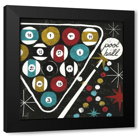 Vegas - Pool Hall Black Modern Wood Framed Art Print with Double Matting by Mullan, Michael