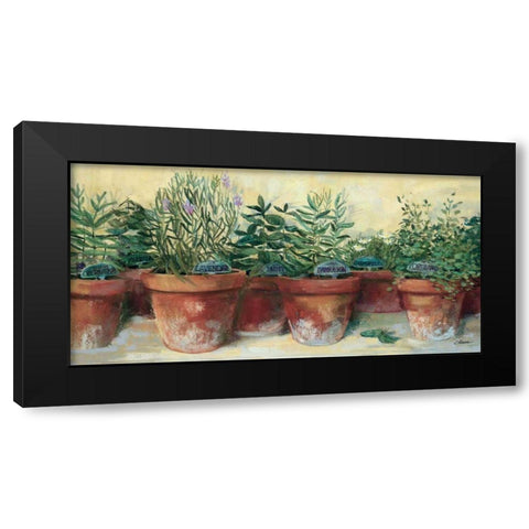 Potted Herbs I Black Modern Wood Framed Art Print with Double Matting by Rowan, Carol