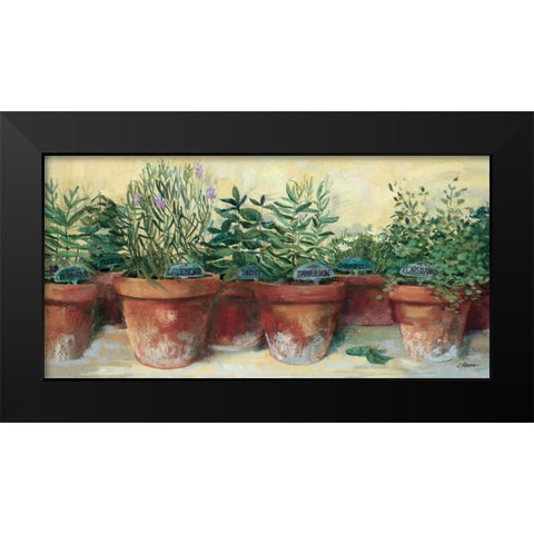 Potted Herbs I Black Modern Wood Framed Art Print by Rowan, Carol