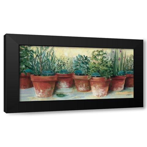 Potted Herbs II Black Modern Wood Framed Art Print with Double Matting by Rowan, Carol