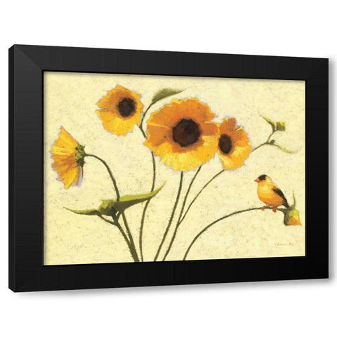 Sunny Flowers IV Black Modern Wood Framed Art Print with Double Matting by Novak, Shirley