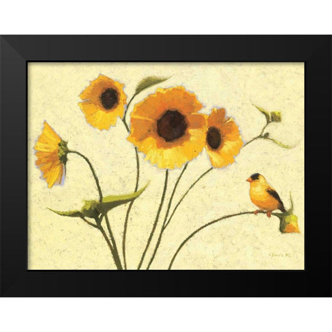Sunny Flowers IV Black Modern Wood Framed Art Print by Novak, Shirley