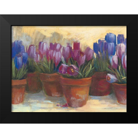 Spring Crocus Black Modern Wood Framed Art Print by Rowan, Carol