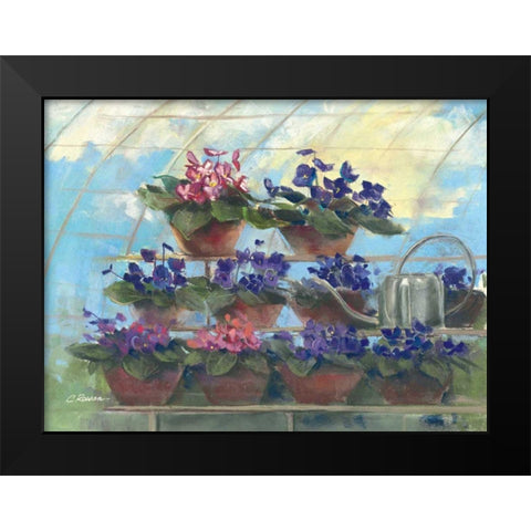 Violets Black Modern Wood Framed Art Print by Rowan, Carol