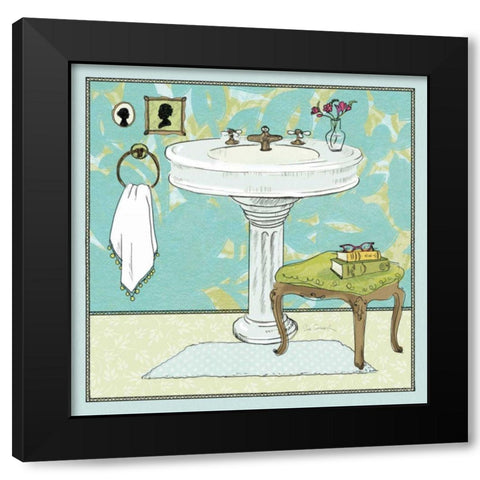 Soak Awhile - Sink Black Modern Wood Framed Art Print with Double Matting by Schlabach, Sue