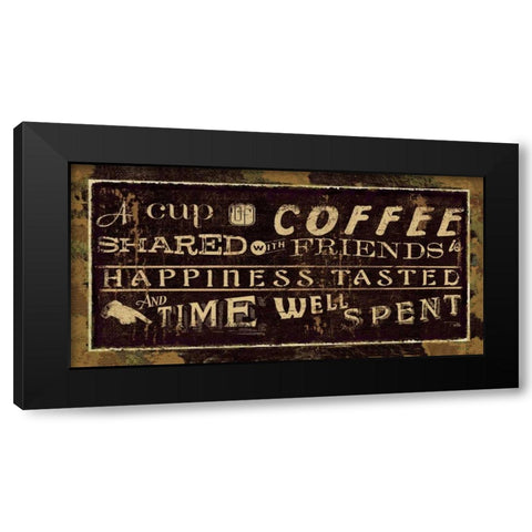 Coffee Quotes III Black Modern Wood Framed Art Print by Pela Studio