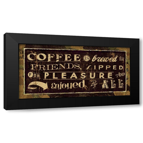 Coffee Quotes IV Black Modern Wood Framed Art Print by Pela Studio