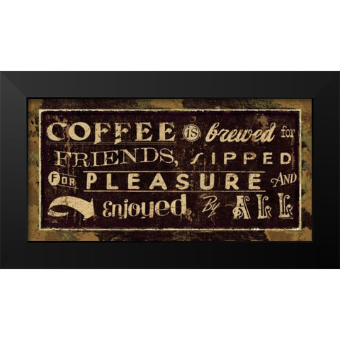 Coffee Quotes IV Black Modern Wood Framed Art Print by Pela Studio