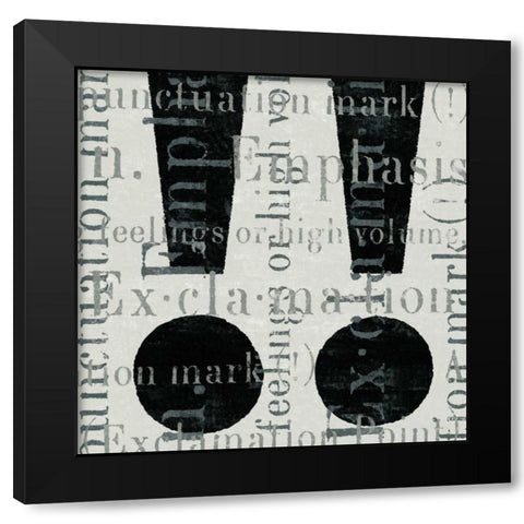 Punctuated Text I Black Modern Wood Framed Art Print with Double Matting by Mullan, Michael