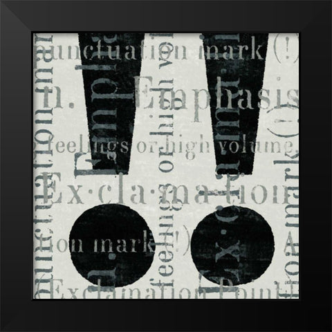 Punctuated Text I Black Modern Wood Framed Art Print by Mullan, Michael