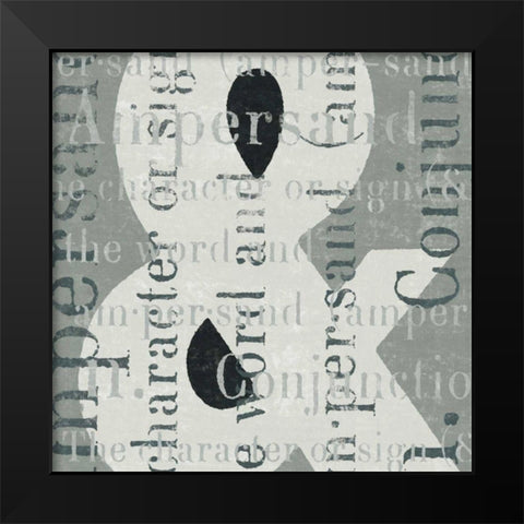 Punctuated Text II Black Modern Wood Framed Art Print by Mullan, Michael