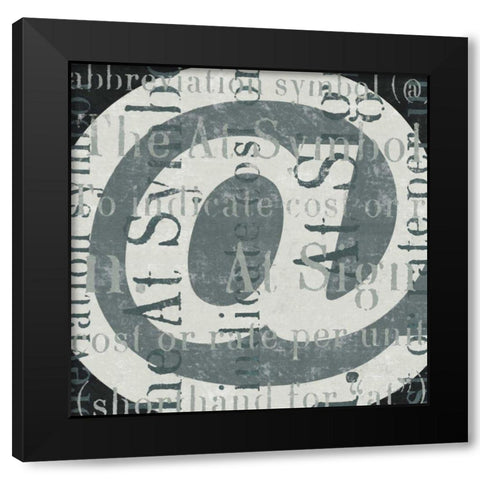 Punctuated Text III Black Modern Wood Framed Art Print with Double Matting by Mullan, Michael