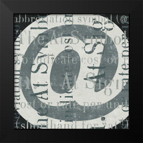 Punctuated Text III Black Modern Wood Framed Art Print by Mullan, Michael