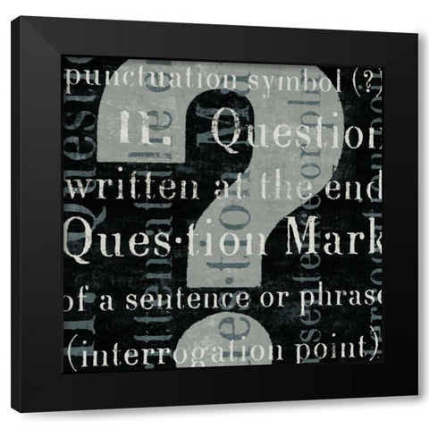 Punctuated Text IV Black Modern Wood Framed Art Print with Double Matting by Mullan, Michael