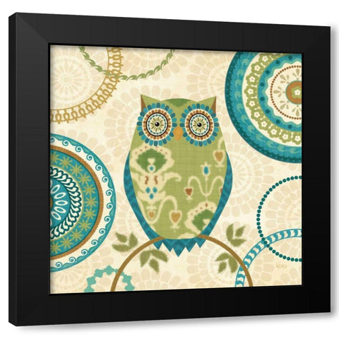 Owl Forest I Black Modern Wood Framed Art Print by Charron, Veronique