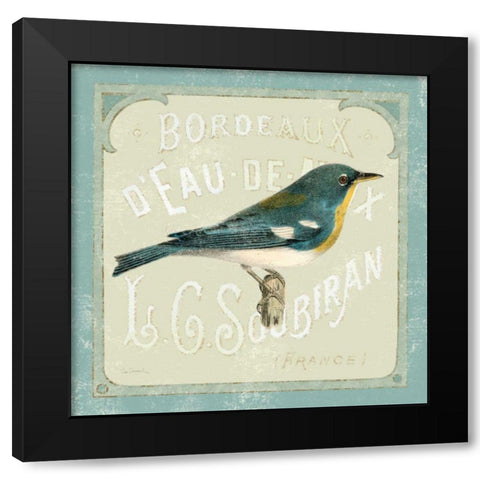 Parisian Bird I Black Modern Wood Framed Art Print with Double Matting by Schlabach, Sue