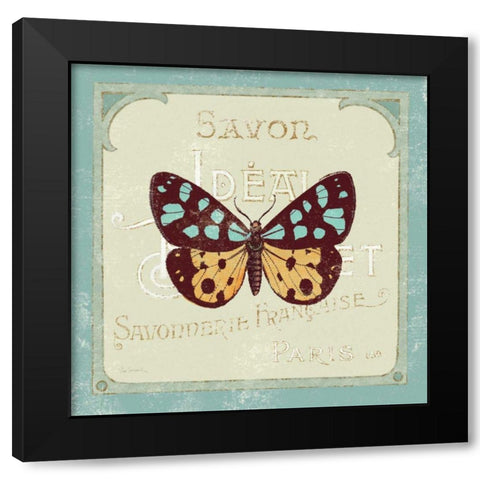 Parisian Butterfly I Black Modern Wood Framed Art Print with Double Matting by Schlabach, Sue