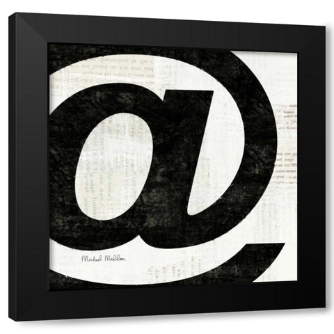 Punctuated Black Square V Black Modern Wood Framed Art Print with Double Matting by Mullan, Michael