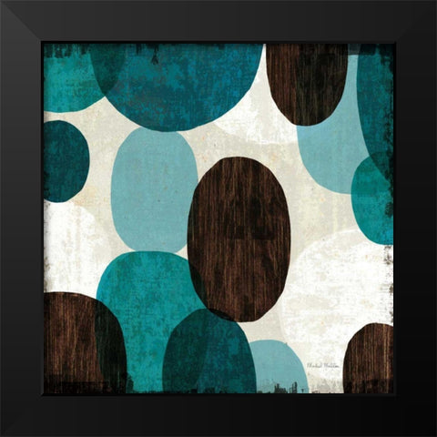 Blue Drips II Black Modern Wood Framed Art Print by Mullan, Michael