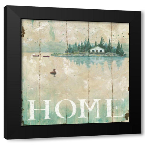 Waterside Lodge I Black Modern Wood Framed Art Print with Double Matting by Brissonnet, Daphne