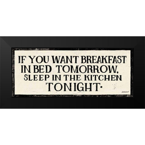 Breakfast in Bed Black Modern Wood Framed Art Print by Lovell, Kathrine