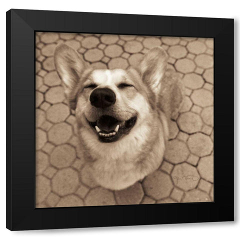 Smile and The World Smiles with You Crop Black Modern Wood Framed Art Print by Dratfield, Jim