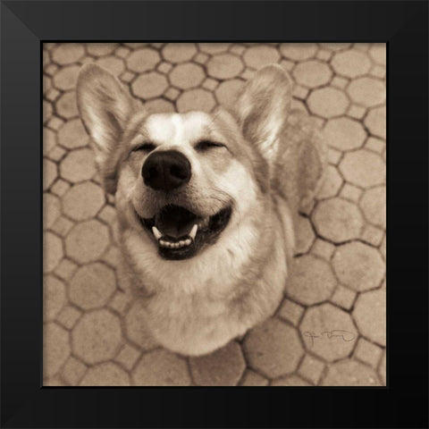 Smile and The World Smiles with You Crop Black Modern Wood Framed Art Print by Dratfield, Jim