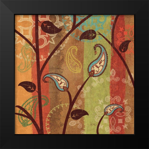 Paisley Garden I Black Modern Wood Framed Art Print by Charron, Veronique
