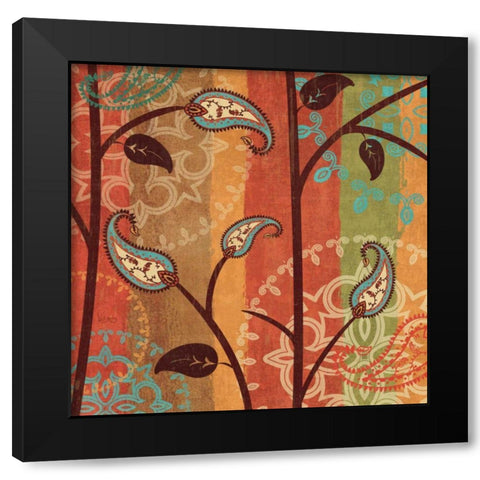 Paisley Garden II Black Modern Wood Framed Art Print with Double Matting by Charron, Veronique