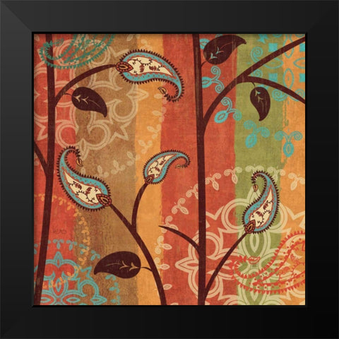 Paisley Garden II Black Modern Wood Framed Art Print by Charron, Veronique