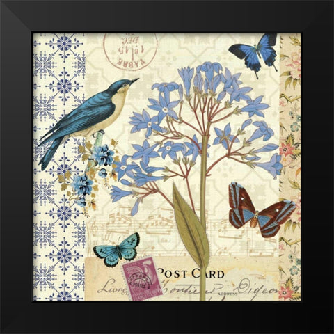 Blue Notes I Black Modern Wood Framed Art Print by Pela