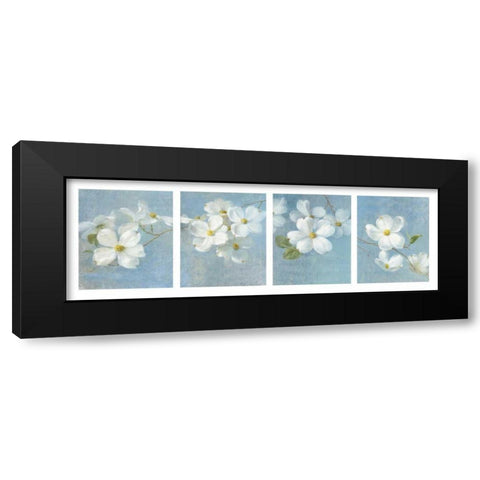 Blossom Panel Black Modern Wood Framed Art Print with Double Matting by Nai, Danhui