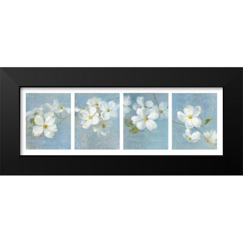 Blossom Panel Black Modern Wood Framed Art Print by Nai, Danhui