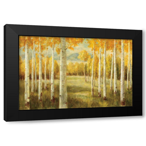 Aspens Black Modern Wood Framed Art Print with Double Matting by Nai, Danhui