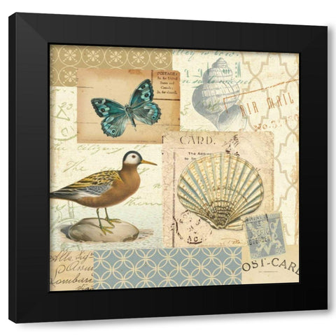 Coastal Collage I Black Modern Wood Framed Art Print by Pela