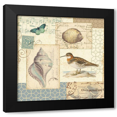 Coastal Collage II Black Modern Wood Framed Art Print by Pela