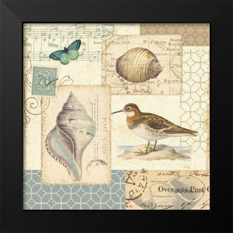 Coastal Collage II Black Modern Wood Framed Art Print by Pela