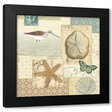 Coastal Collage III Black Modern Wood Framed Art Print by Pela